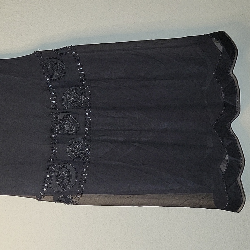 Vintage NINE WEST 100% Silk Dress, 12, Black, EUC - Picture 7 of 13